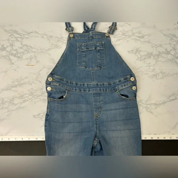 Therabouts Girls Overalls Coveralls Sz 14.5P Plus Blue Denim Jeans Buckl… - Picture 3 of 6